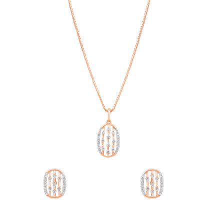 Brilliant Geometric Diamond Pendant Set