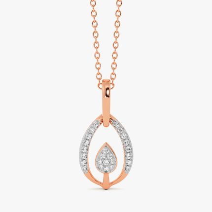 Graceful Marquise 14Kt Rose Gold Diamond Pendant