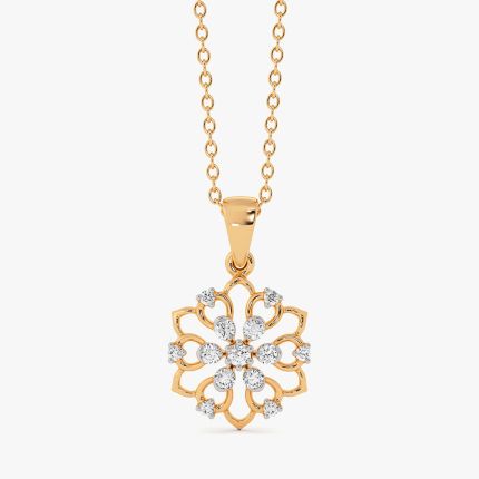 Charming Bloom 14Kt Yellow Gold Diamond Pendant