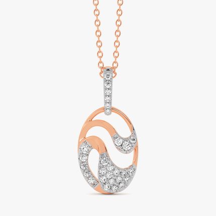 Intertwined Swirl 14Kt Rose Gold Diamond Pendant