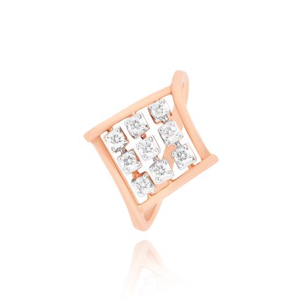 Charming Checkered Diamond Finger Ring