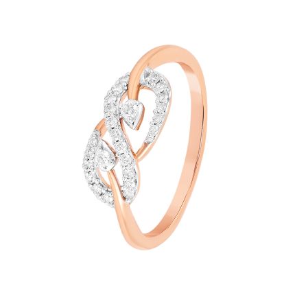 Sparkling Leaf Diamond Ring