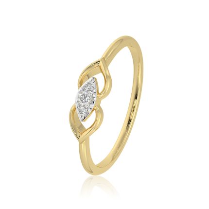 Minimal 9KT Yellow Gold Diamond Ring