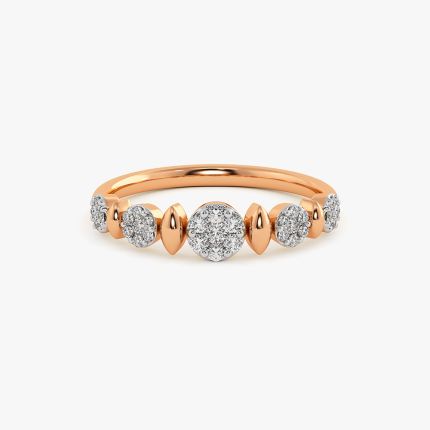 Modern Geometric Rose Gold Diamond Ring