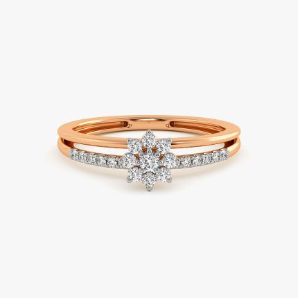 Soft Floral Rose Gold Diamond Ring