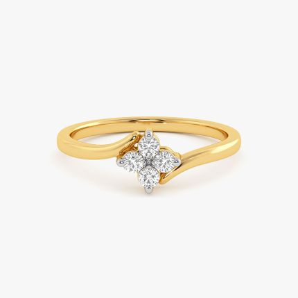Clover Elegance Yellow Gold Diamond Ring