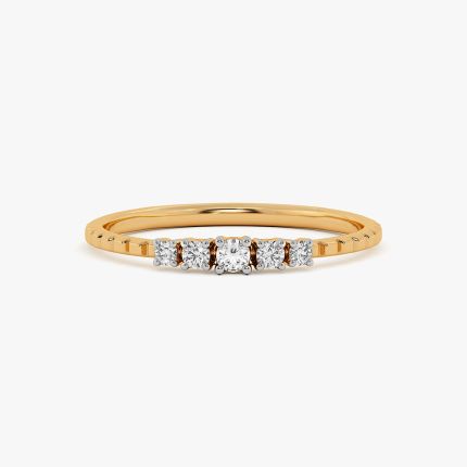 Understated Minimal Yellow Gold Diamond Ring