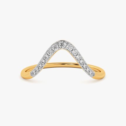 Shimmering Swirl Yellow Gold Diamond Ring