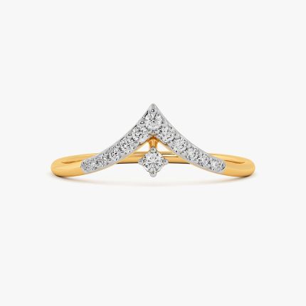 Subtle Curve Yellow Gold Diamond Ring
