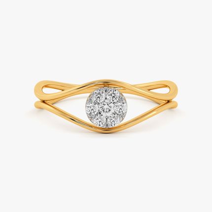 Delicate Drop Yellow Gold Diamond Ring
