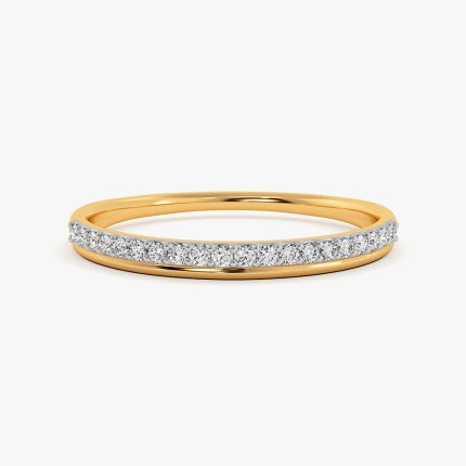 Minimal Yellow Gold Diamond Band Ring