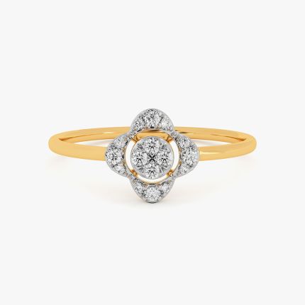 Brilliant Clover Yellow Gold Diamond Ring