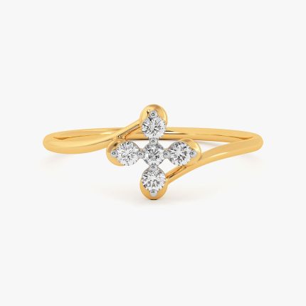 Simple Yellow Gold Diamond Ring