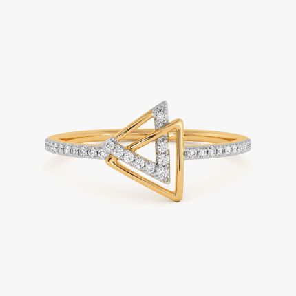 Bold Edge Yellow Gold Diamond Ring