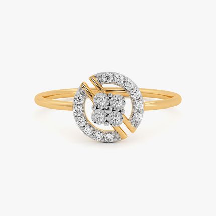 Circular Classic Yellow Gold Diamond Ring