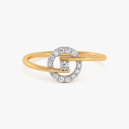 Modern Edge Yellow Gold Diamond Ring