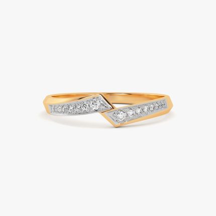 Sleek Zigzag 14Kt Yellow Gold Diamond Band