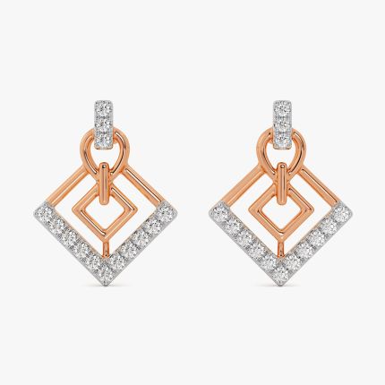Celestial Geometric Rose Stud Earring