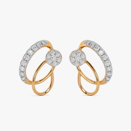 Elegance Swirl Yellow Stud Earring