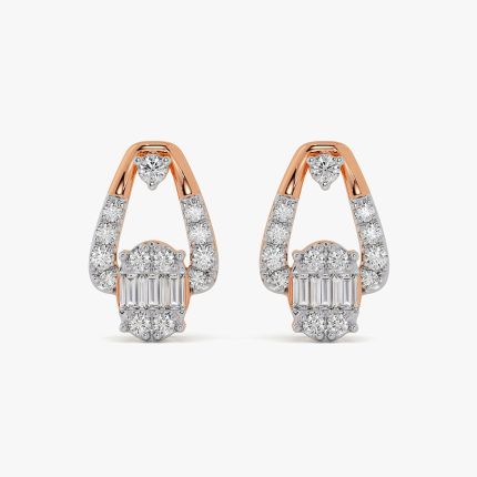 Serenity Geometric Rose Stud Earring