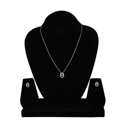 Stunning Geometric 18KT Yellow Gold Necklace Set