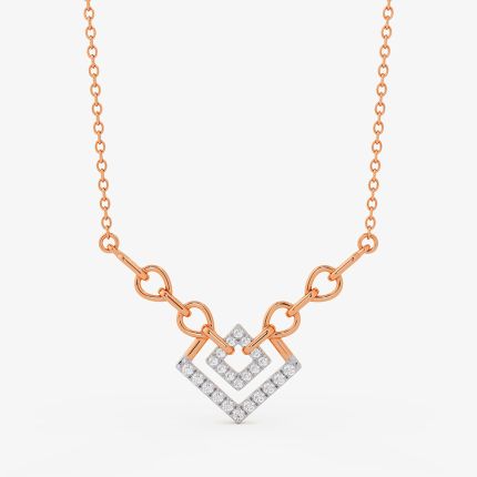 Velvet Geometric Rose Necklite Necklace