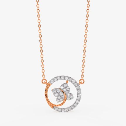 Brilliance Butterfly Rose Necklite Necklace