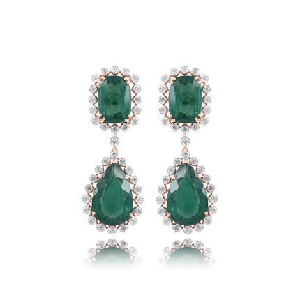 Green Drop Diamond Earrings