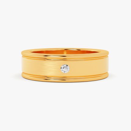 Men's Diamond Finger Ring in 14KT Yellow Gold