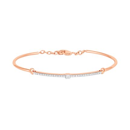 Simple Diamond and Rose Gold Bracelet