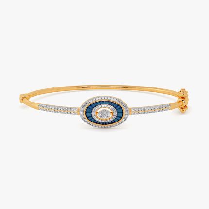 Midnight Shades 14KT Diamond and Blue Stone Oval Bracelet