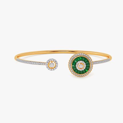 Breezy Shades 14KT Diamond and Green Stone Oval Bracelet