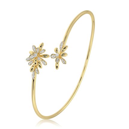 Beautiful Floral 14Kt Yellow Gold Bracelet