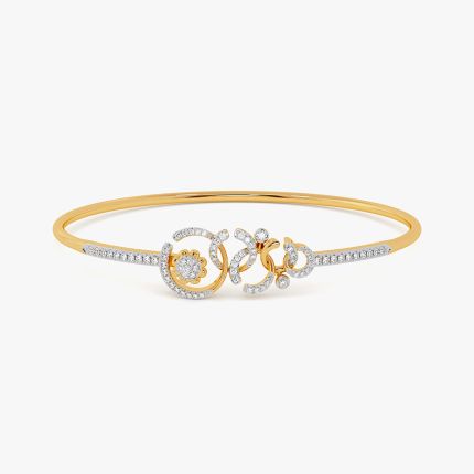 Exquisite Cosmos 14KT Diamond Openable Oval Bracelet