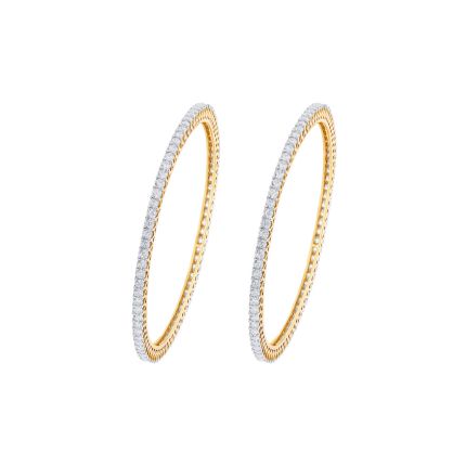 Attractive Crown Star Diamond Bangle Set of 2