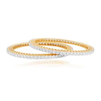 Enchanting Diamond Studded Bangle Set of 2