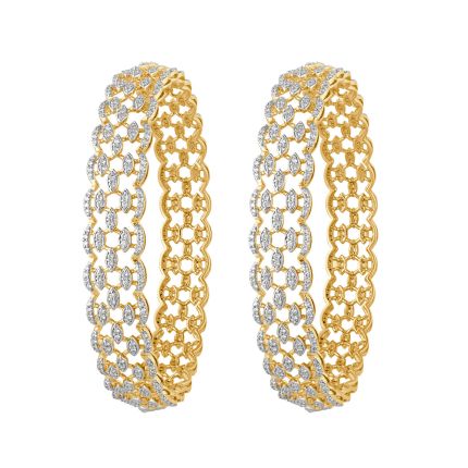 Delicate 18KT Rose Gold Bangle Set of 2