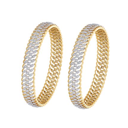 Modern Diamond Studded Bangle Set of 2