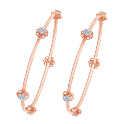 Charming Bangle Studded With Diamonds Set of 2