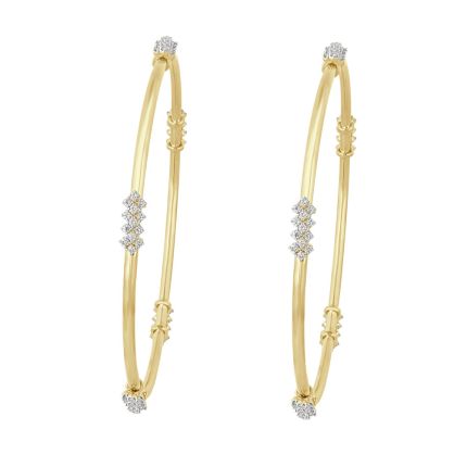 Minimalist Diamond Bangle Set of 2