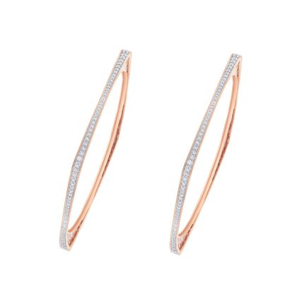 Stunning Rose Gold and Diamond Bangle Set of 2