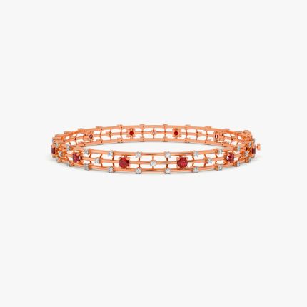 Charming 14KT Rose Gold and Diamond Astra Bangle Set of 2