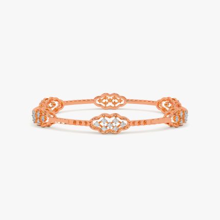 Elegant Diamond and Gold Astra Bangle Set of 2