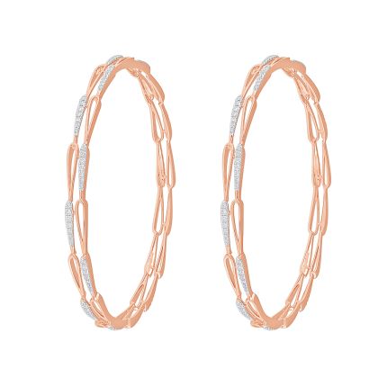 Delicate 18KT Rose Gold Bangle Pair