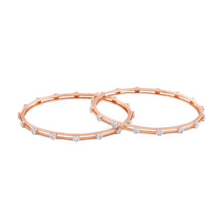 Charming Nakshatra Design Diamond Bangle Pair