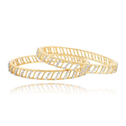 Graceful Swirl Diamond Bangle Set of 2