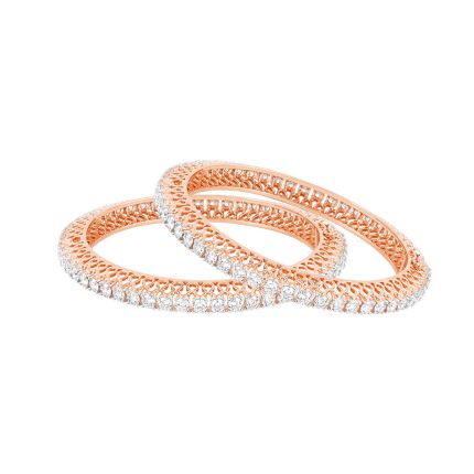 Elegant 18KT Rose Gold Bangle Set of 2