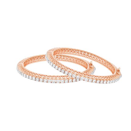Stunning 18KT Rose Gold Bangle Set of 2