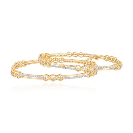 Elegant Everyday Diamond Bangle Set of 2