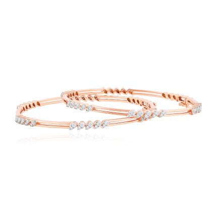 Elegant Drop Diamond Bangle Set of 2